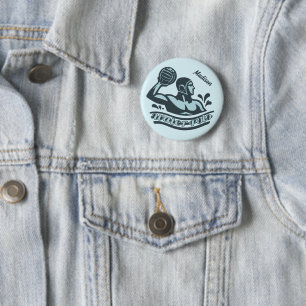 Badge Rond 5 Cm Nom personnalisé Water Polo