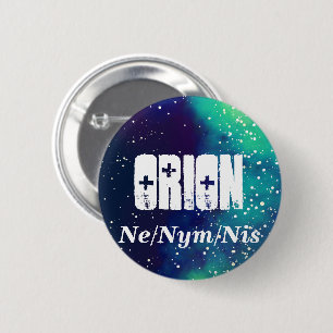 Badge Rond 5 Cm Nom ___ + Pronounounours Galaxie personnalisable