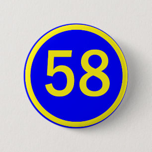 Badge Rond 5 Cm nombre, 58, en cercle
