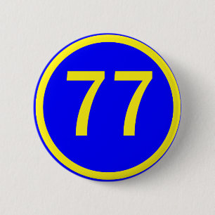 Badge Rond 5 Cm nombre, 77, en cercle