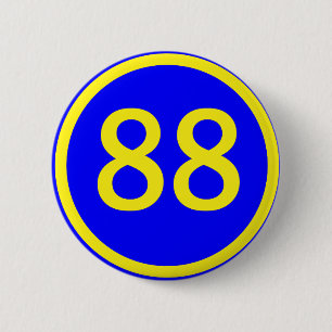 Badge Rond 5 Cm nombre, 88, en cercle