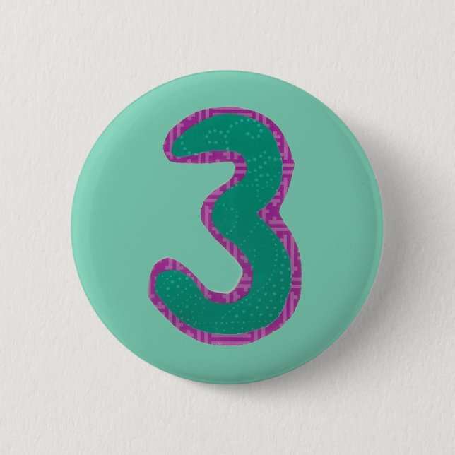 Badge Rond 5 Cm Nombre à trois boutons (Devant)