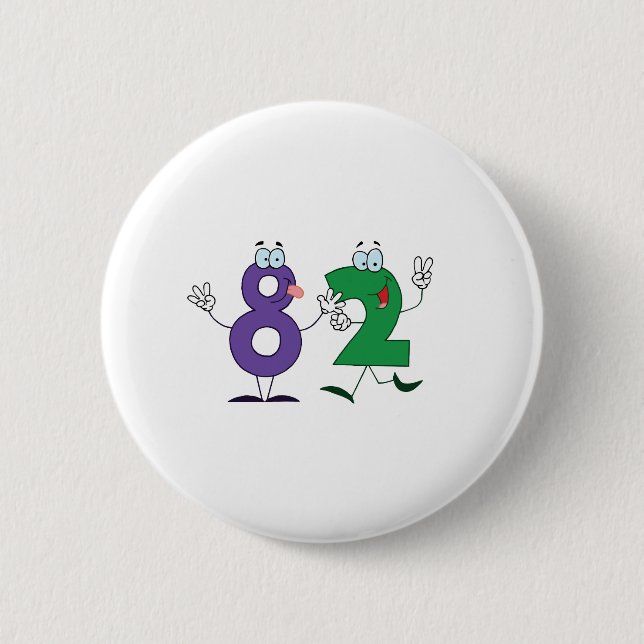 Badge Rond 5 Cm Nombre heureux 82 (Devant)