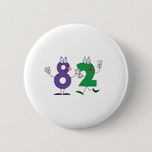 Badge Rond 5 Cm Nombre heureux 82