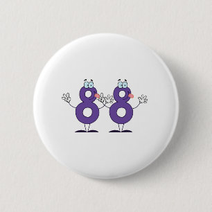 Badge Rond 5 Cm Nombre heureux 88