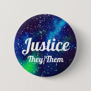 Badge Rond 5 Cm _nommé + Galaxie personnalisable de pronoms