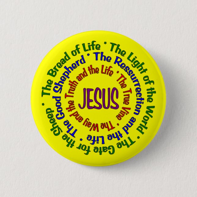 Badge Rond 5 Cm Noms de bouton de Jésus (Devant)
