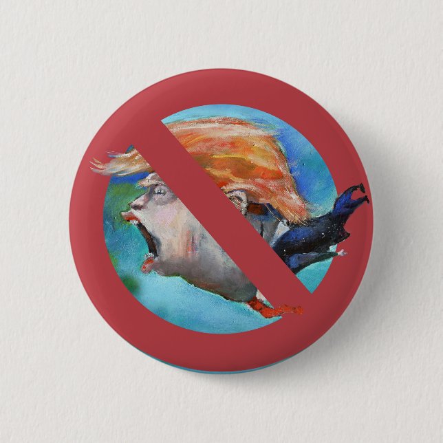 Badge Rond 5 Cm Non à TRUMP -Le chargeur inférieur (Devant)