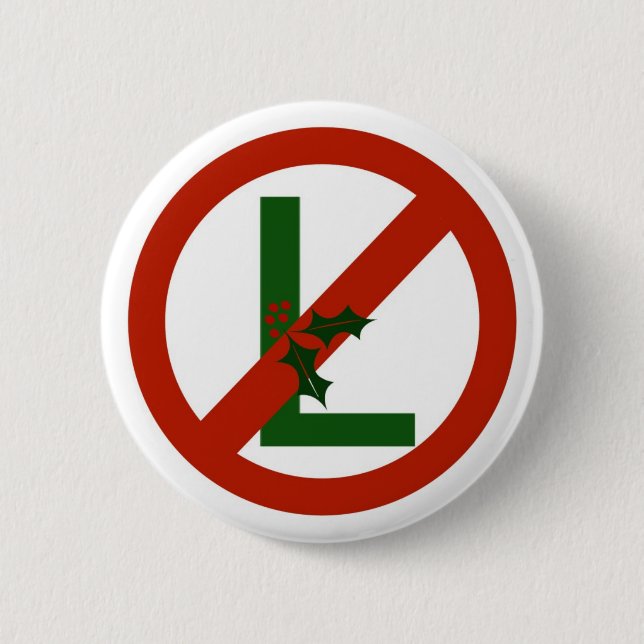 Badge Rond 5 Cm Non - Bouton de Noël L Noel (Devant)