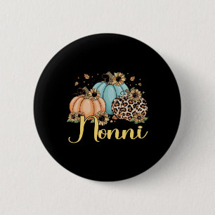 Badge Rond 5 Cm Nonni Leopard Femmes Citrouilles Thanksgiving Fall
