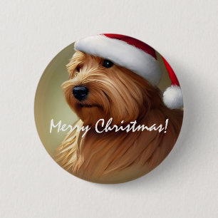 Badge Rond 5 Cm Norfolk Terrier Noël