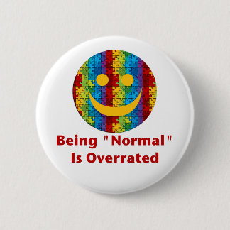 Badge Rond 5 Cm Normale surestimée (rouge/autisme)