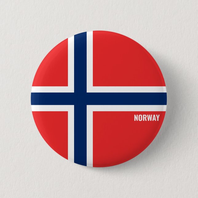 Badge Rond 5 Cm Norvège Drapeau charmant patriotique (Devant)
