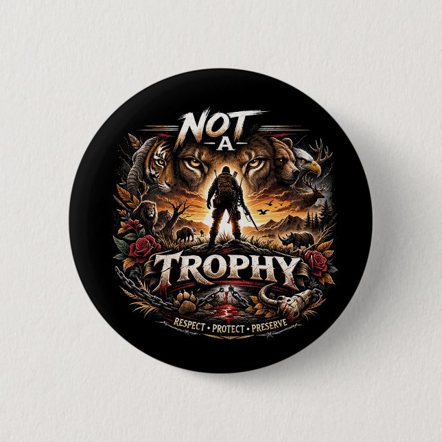 Badge Rond 5 Cm Not a Trophy (Devant)