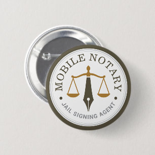 Badge Rond 5 Cm Notaire mobile personnalisé Signature légale Kaki 