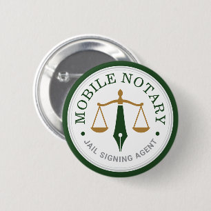 Badge Rond 5 Cm Notaire Mobile Personnalisé Signature Légale Vert