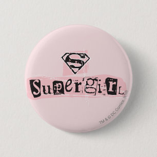 Badge Rond 5 Cm Note de rançon du logo Supergirl
