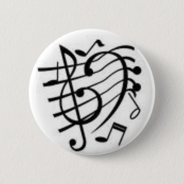 Badge Rond 5 Cm notes de musique (Devant)