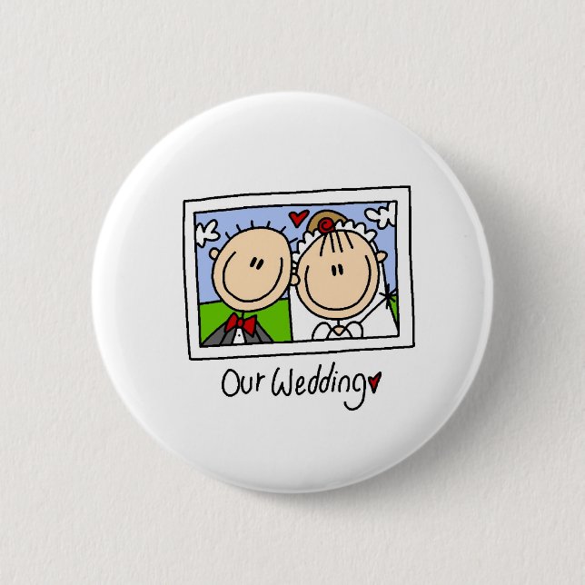 Badge Rond 5 Cm Notre bouton de mariage (Devant)