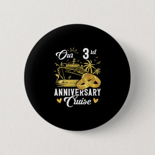 Badge Rond 5 Cm Notre couple pour les vacances de croisière dorée
