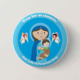 Badge Rond 5 Cm Notre Madame d'aide perpétuelle