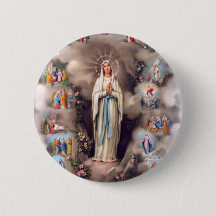 Badge Rond 5 Cm Notre Madame de Lourdes