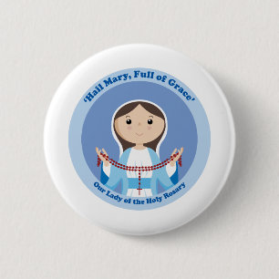 Badge Rond 5 Cm Notre Madame du chapelet