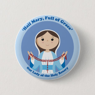 Badge Rond 5 Cm Notre Madame du chapelet