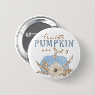 Badge Rond 5 Cm Notre petit Citrouille - Bleu