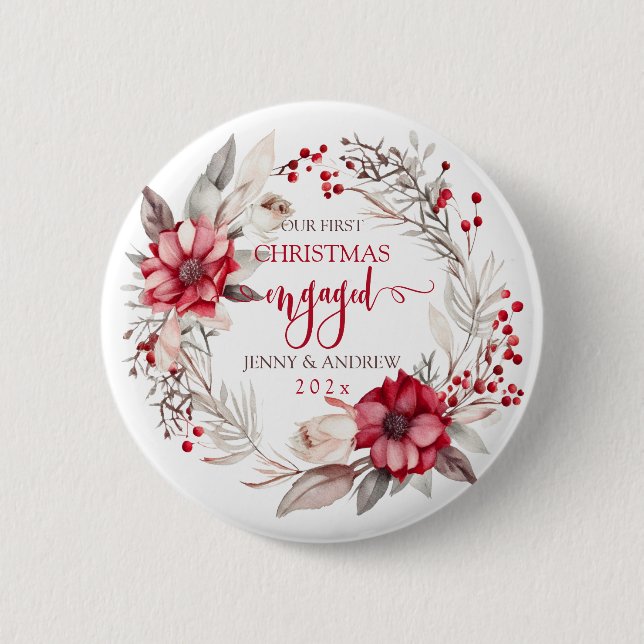 Badge Rond 5 Cm Notre première couronne de Noël (Devant)