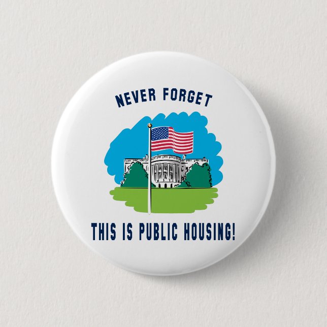 Badge Rond 5 Cm N'oubliez jamais - c'est logement à caractère (Devant)