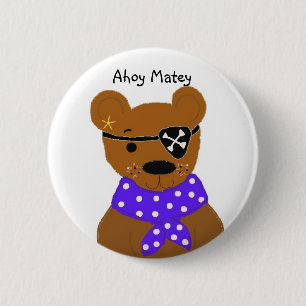 Badge Rond 5 Cm Nounours Pirate
