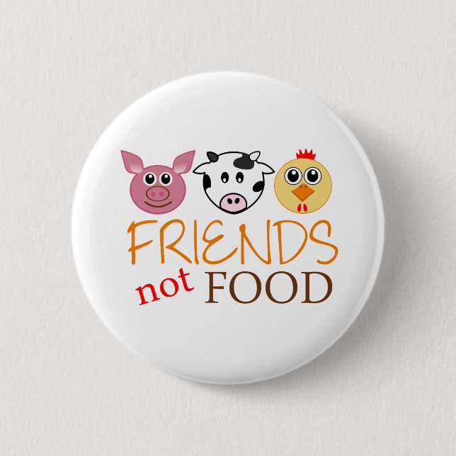 Badge Rond 5 Cm Nourriture d'amis pas (Devant)