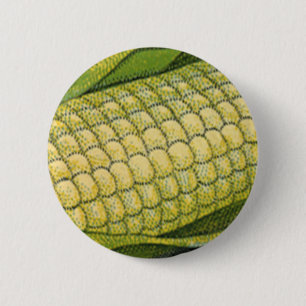 Badge Rond 5 Cm Nourriture vintage, Légumes sains, Maïs sur la cui