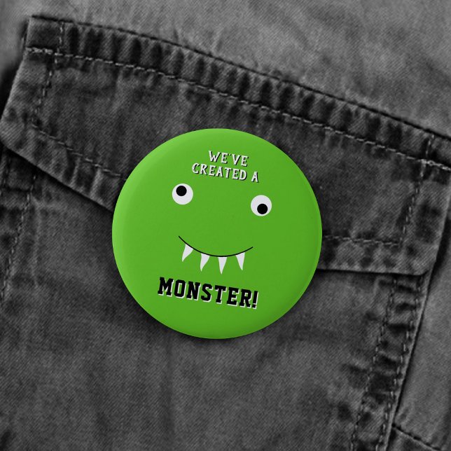 Badge Rond 5 Cm "Nous avons créé un monstre" Baby shower Halloween (Créateur téléchargé)
