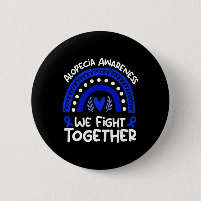Badge Rond 5 Cm Nous combattons ensemble Alopécie Sensibilisation  (Devant)