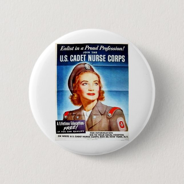 Badge Rond 5 Cm Nous corps d'infirmière de cadet (Devant)