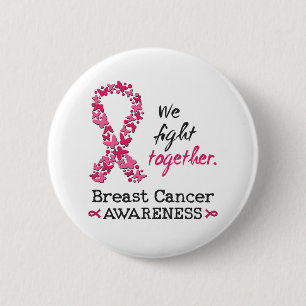 Badge Rond 5 Cm Nous luttons ensemble contre le cancer du sein