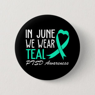 Badge Rond 5 Cm Nous Portons Turquoise Pour La Sensibilisation À L
