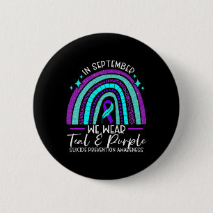 Badge Rond 5 Cm Nous Portons Une Sensibilisation Turquoise Et Viol