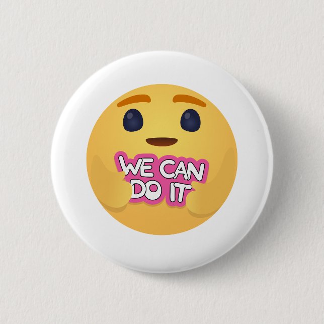 Badge Rond 5 Cm Nous pouvons le faire soin Emojis (Devant)