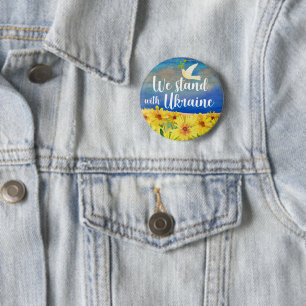 Badge Rond 5 Cm NOUS SOMMES AVEC LE Bouton UKRAINE