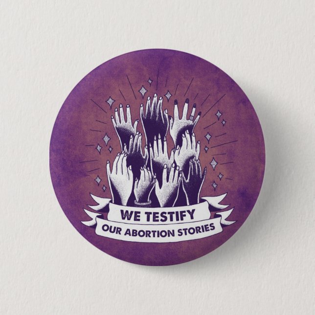 Badge Rond 5 Cm Nous témoignons le bouton (Devant)