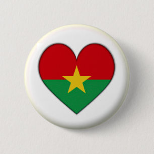 BADGE ROND 5 CM NOUVEAU ! ! - BURKINA FASO COEUR PLAN RETOUR