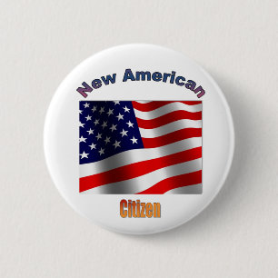 Badge Rond 5 Cm "Nouveau citoyen américain "