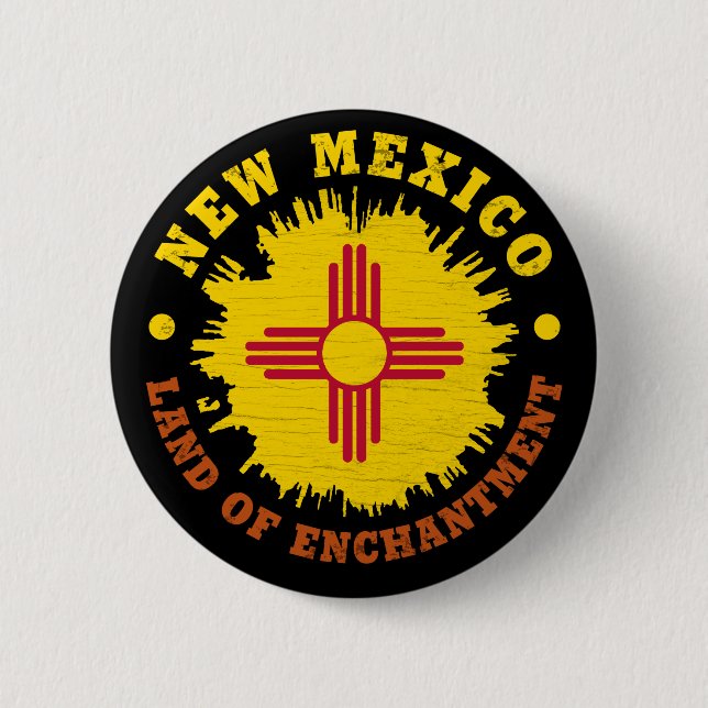 BADGE ROND 5 CM NOUVEAU DRAPEAU D'ÉTAT DU MEXIQUE (Devant)