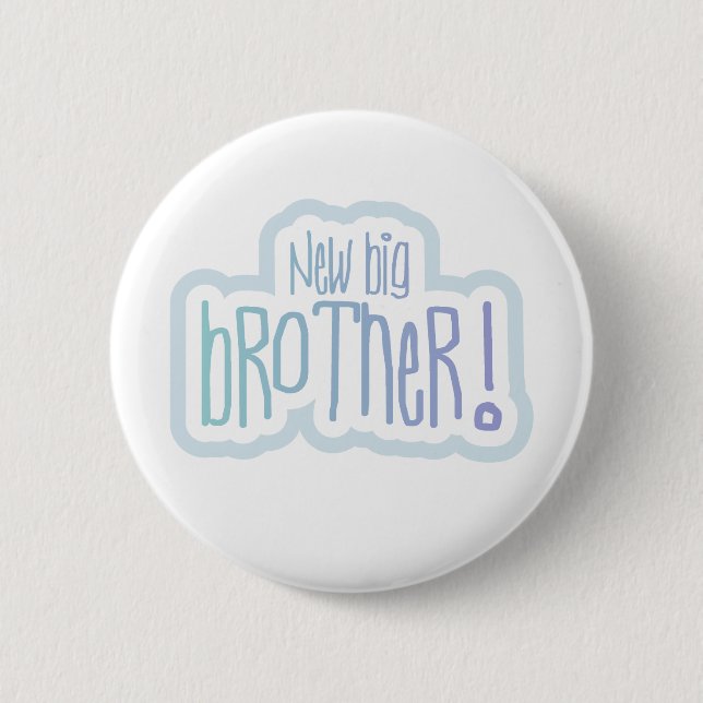 Badge Rond 5 Cm Nouveau frère des textes bleus (Devant)