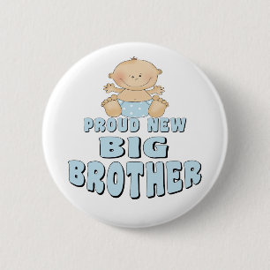 Badge Rond 5 Cm Nouveau garçon fier de frère