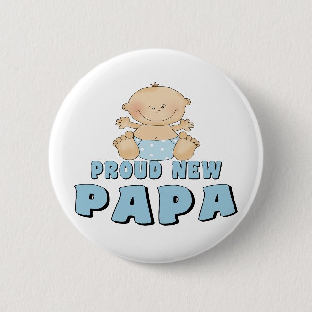 Badge Rond 5 Cm NOUVEAU garçon FIER de papa (Devant)