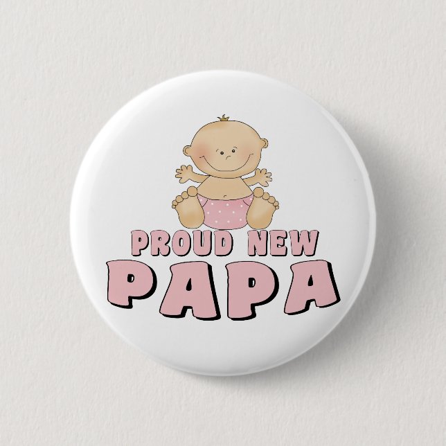 Badge Rond 5 Cm NOUVEAU garçon FIER de papa (Devant)